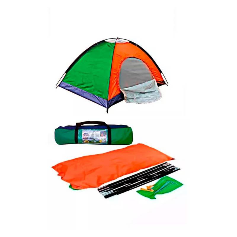 Colchoneta para Camping Enrollable Impermeable 180x60x4cm Rayas Rojas  KLIMBER