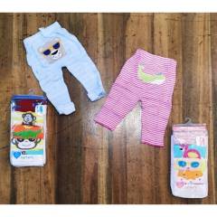 GENERICO - Set x5 pantalones para bebe niño glotoncitos -  multicolor.
