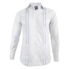 SON DOS - Camisa guayabera blanca bordada