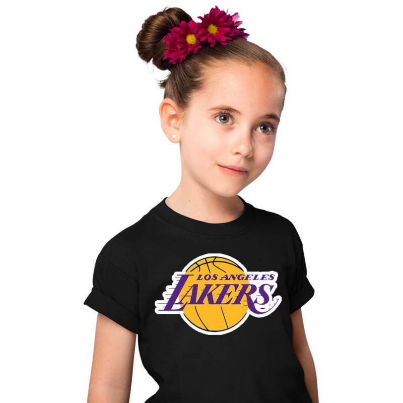 Camiseta lakers discount negra manga corta