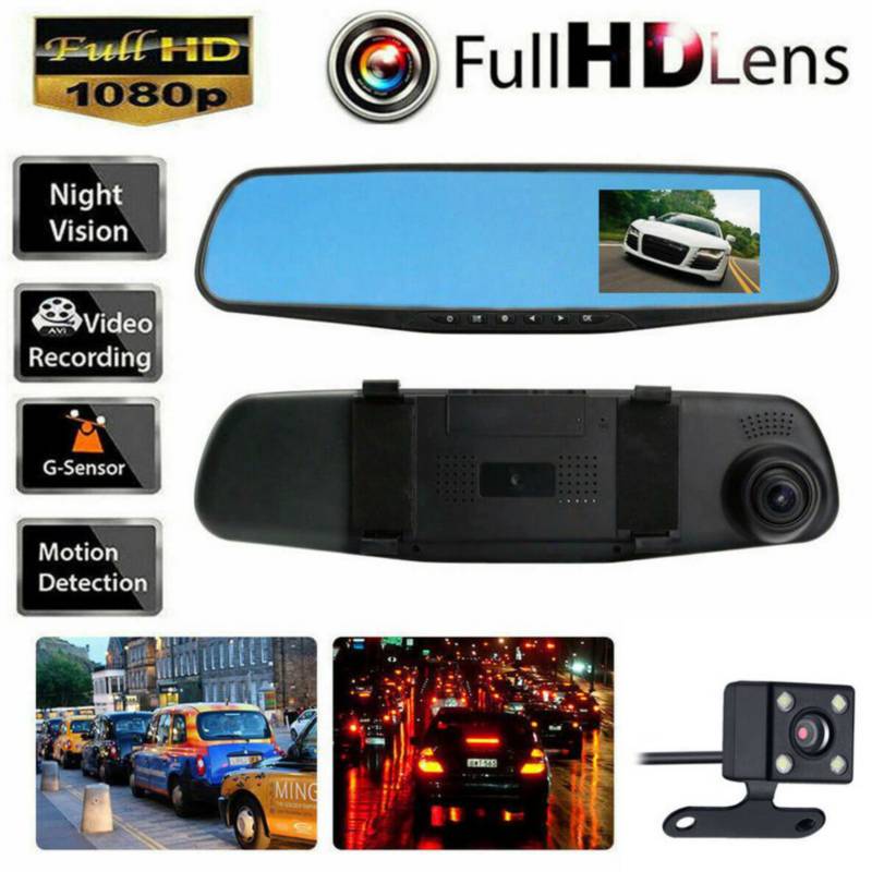 Espejo Retrovisor TV Doble Camara Para Carro FULL HD Vehículo 4.3