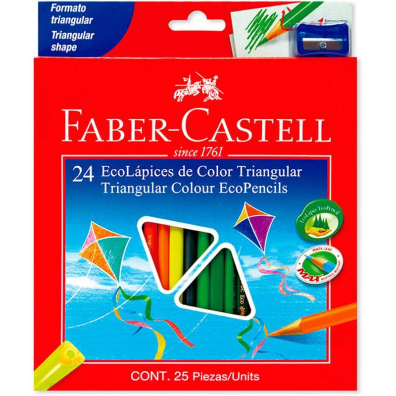 Lápices Faber-Castell Ecolápices 24 Colores + Sacapuntas