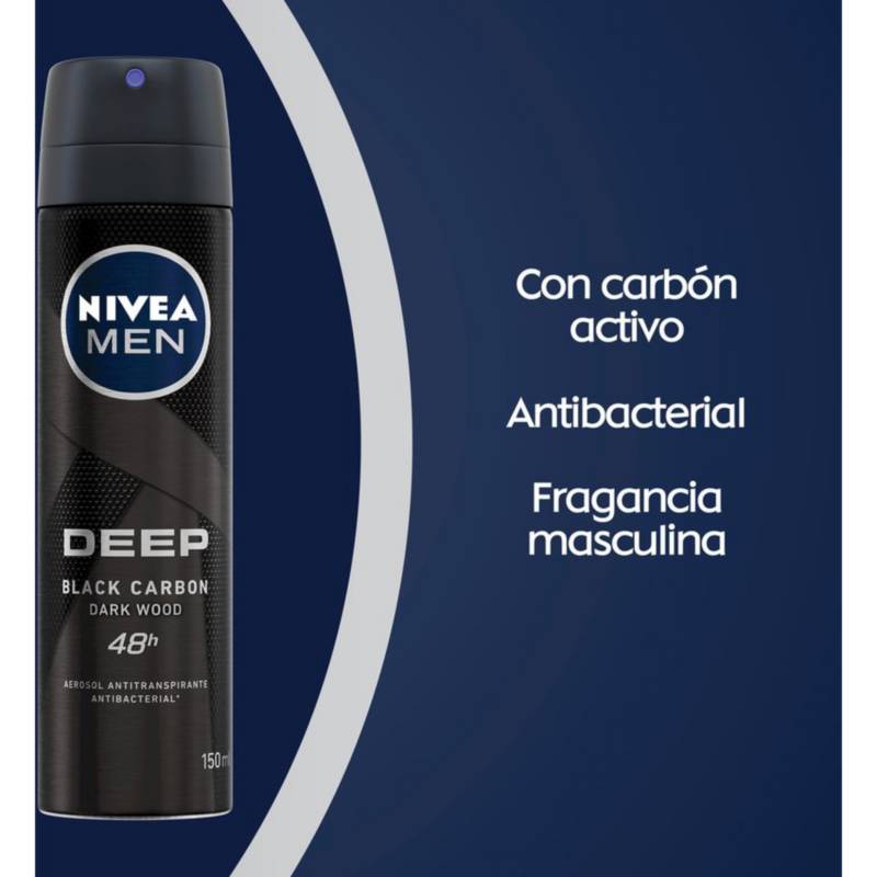 Gel para afeitar NIVEA MEN Deep antibacterial con carbón activo 200 ml