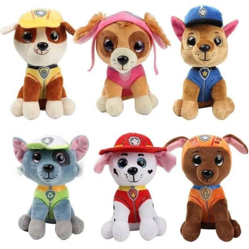 Paw patrol kit en peluche coleccion completa cara tierna musical