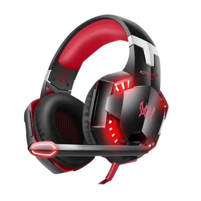 Audífono Gamer Usb Micrófono Luz Led G2000 Rojo Generico