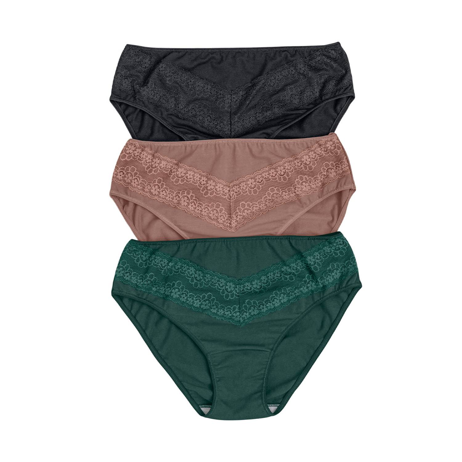 Paquete x 3 Panties tipo Bikini Clásicos y Confortables LEONISA