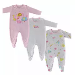 MUNDO BEBE - pijama para bebe niña enterizas  x3 unid bebé.