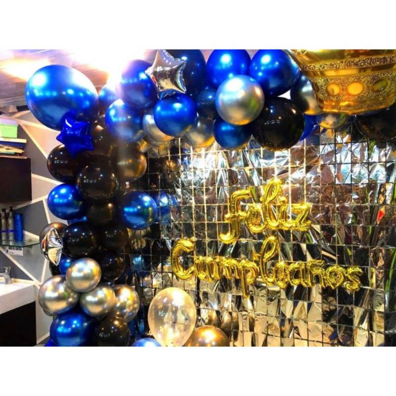 Decoracion Fiesta Globos Feliz Cumpleaños Azul Cortina Grado – tienda