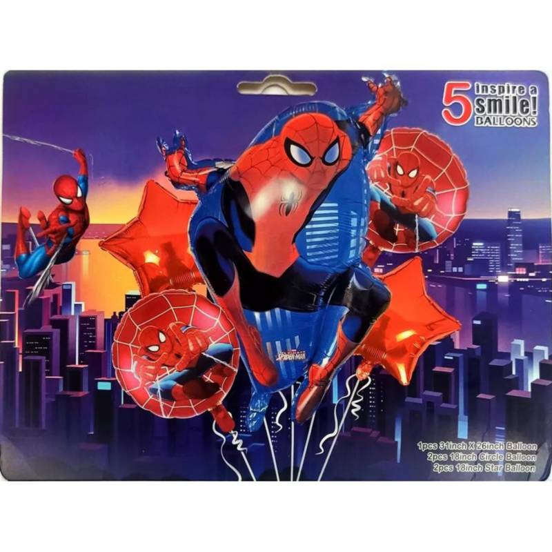 Bouquet globos spiderman avengers super heroe decoración GENERICO