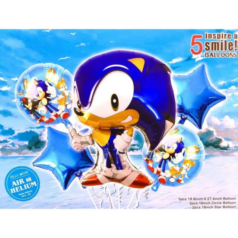 Arco y Decoración de Globos Feliz Cumpleaños Sonic