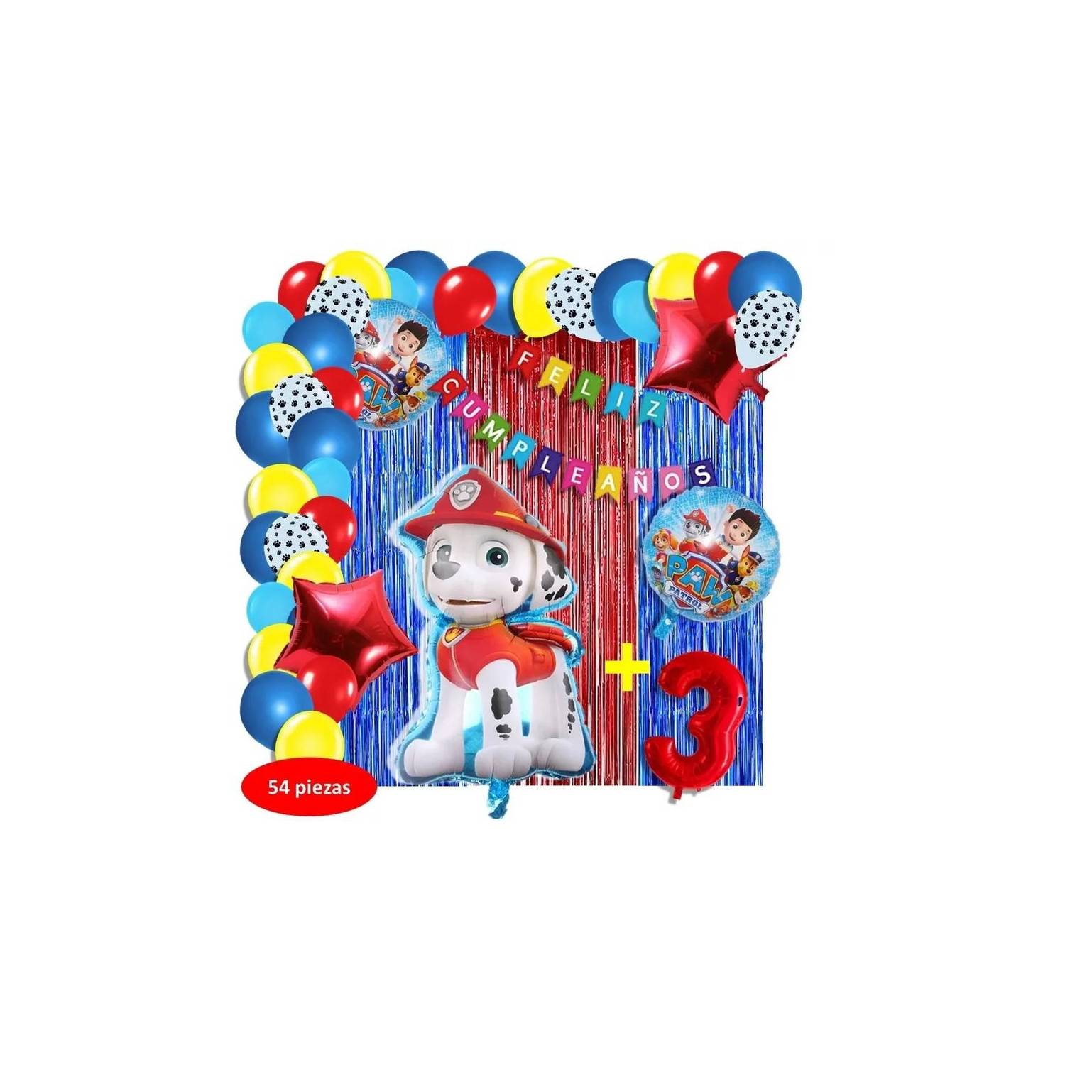 Arco Globos Patrulla Canina Perro Chase Azul Rojo Cortina – tienda