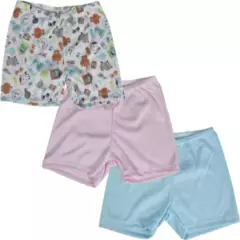MUNDO BEBE - Short Bermudas Pantalonetas Niña Bebe X3 Unid