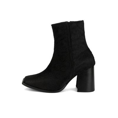 Botines De Piel Natural Color Negro Madamerose