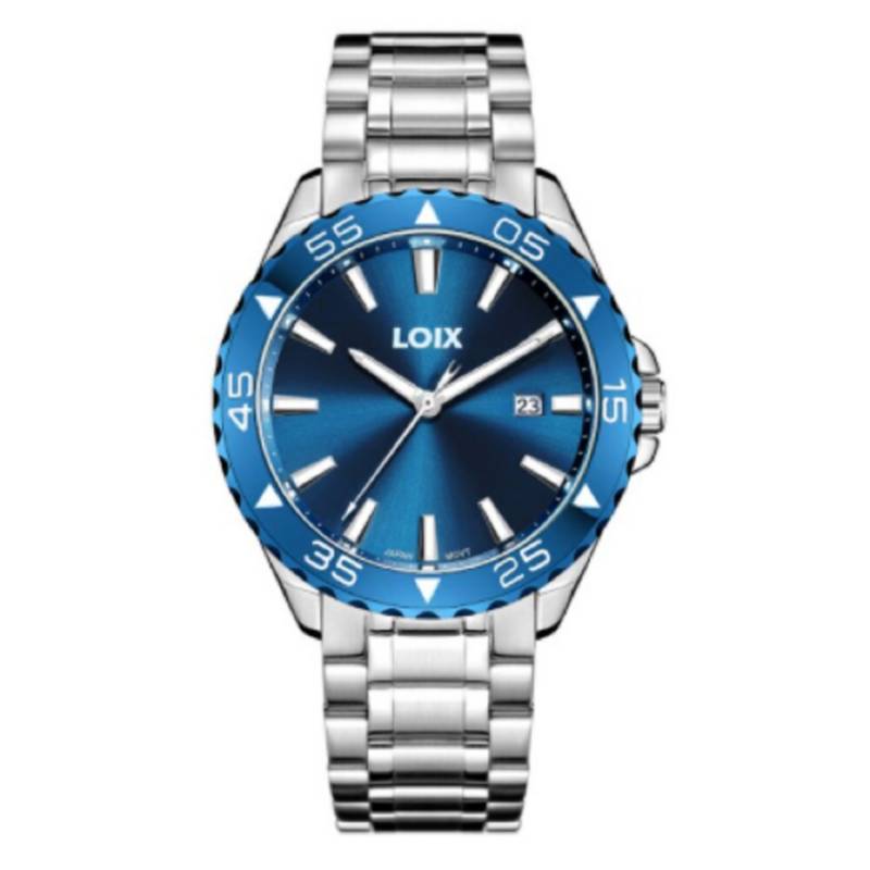 Loix - Reloj loix hombre plateado/azul ref. L2008-1