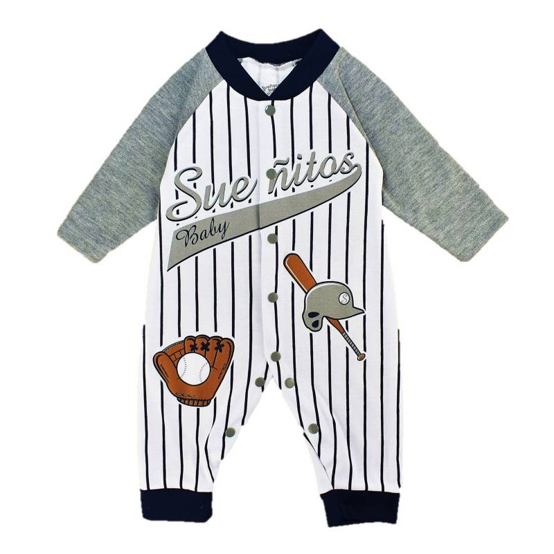 Pijama bebé baseball gris Mundo Bebé falabella.com
