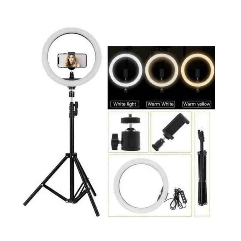 GENERICO - Aro de luz led flash 26 cm fotografía selfie black