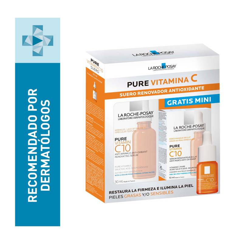 La Roche Posay - Set Tratamientos Antiedad Suero Antioxidante de Vitamina C Pure Vitamin C10 30 ml - 10 ml