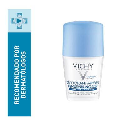 Antitranspirante Vichy Desodorante Mineral Roll-On 48hrs Piel Sensible sin alcohol 50ml