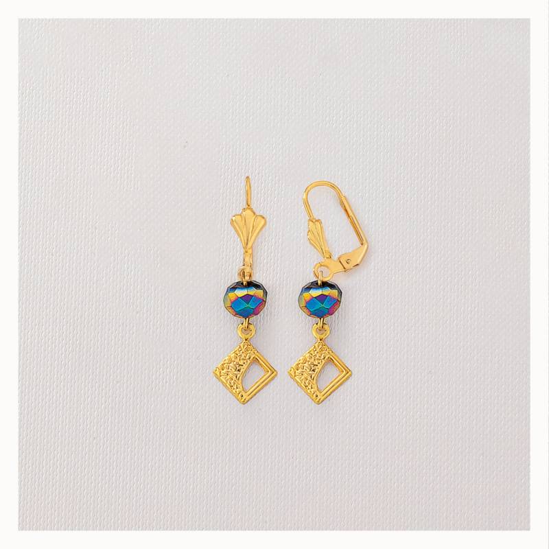 Aretes En Baño De Oro Medida 4 Cm Ipanu 2152