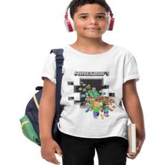 LATINO VOKSE - Camiseta blanca de minecraf2 para niños - blanca