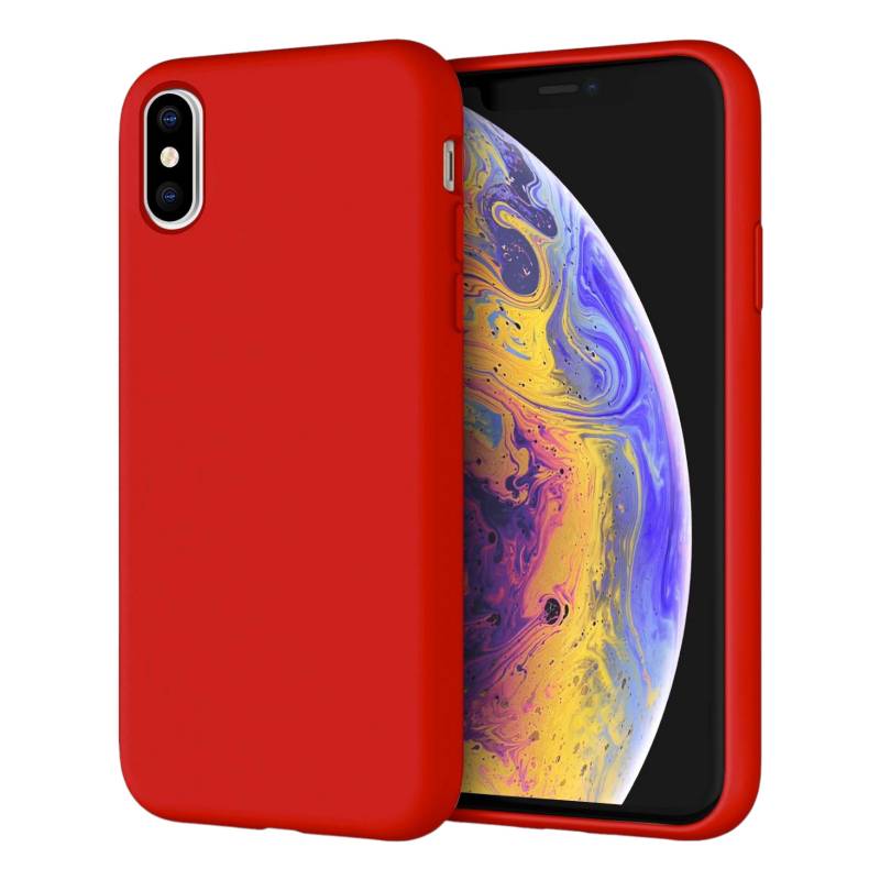 Carcasa iPhone X / iPhone XS Aluminio + Anilla (Rojo)