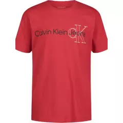 CALVIN KLEIN - Camiseta Con Diseño De Doble Logo Niño Rojo Calvin Niño Rojo Calvin Klein