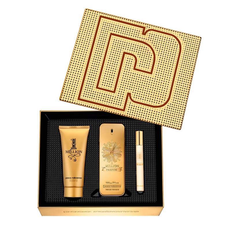 RABANNE - Set de Perfume Hombre Paco Rabanne 1 Million Parfum 100 ml + Shower Gel 100 ml + Travel Spray 10 ml