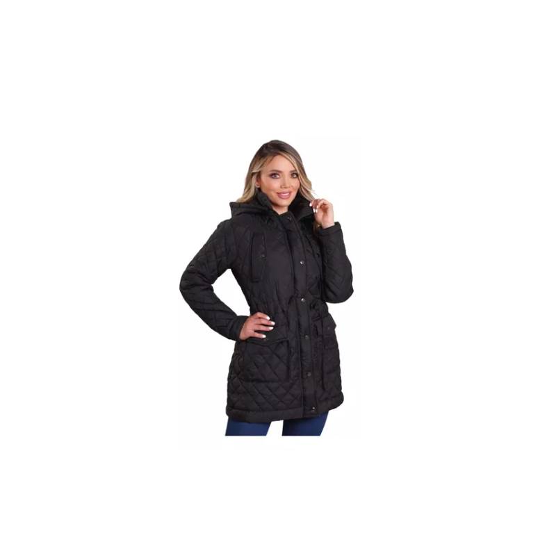 Chaqueta Impermeable en gabán Para Mujer NEGRO. GENERICO