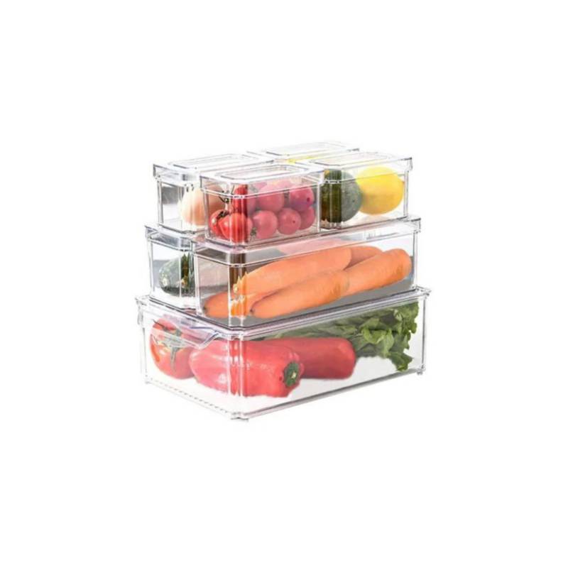 Organizador Nevera Cocina Set 7 Contenedores Con Tapa GENERICO