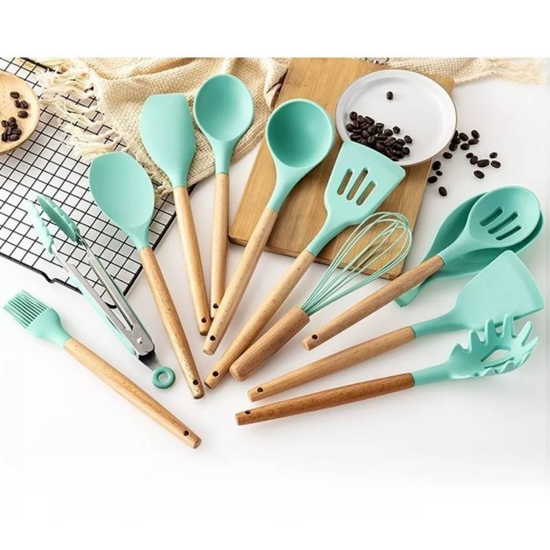 Set De Utensilios Cocina En Silicona X12 – Bodega Virtual Medellin