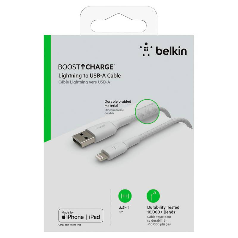 Cargador 20w USBC + Cable USBC a Lig 1m Belkin, cargador tipo C y