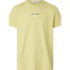 CALVIN KLEIN - Camiseta De Algodón Orgánico Con Monogram Hombre Amarillo Calvin Klein