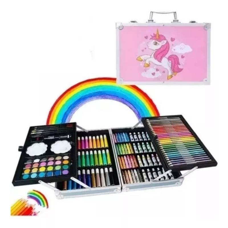 Set Kit Creativo Arte Dibujo Maleta Metálica X 145 Piezas – 1000 Options