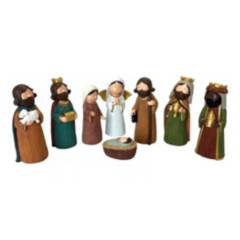 GENERICO - Pesebre Navidad Nacimiento de Jesús 8pcs de 16cm Navideño