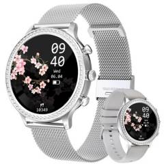 LIGE - Reloj Inteligente Mujer Smartwatch Llamadas Bluetooth LIGE Plata