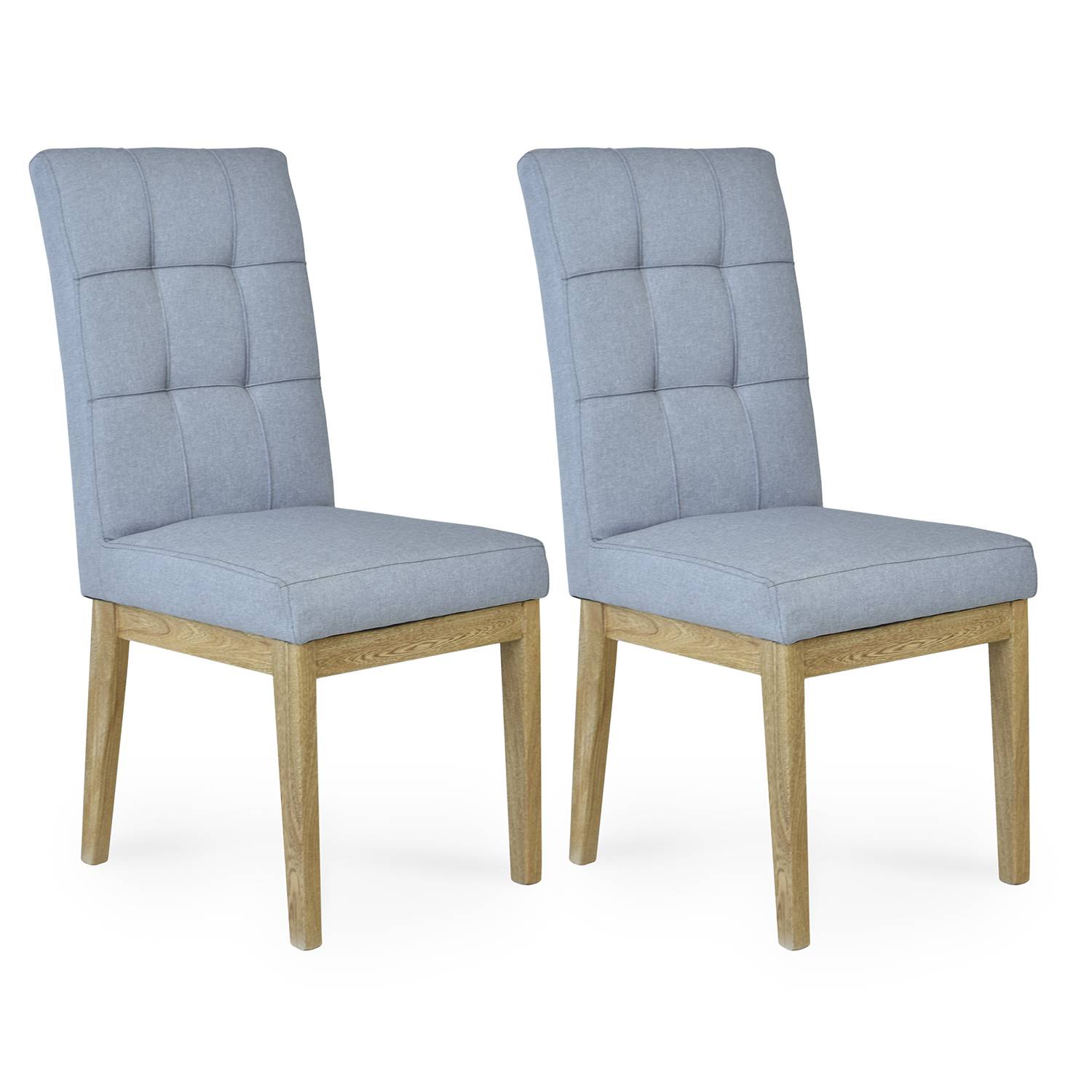 ELITE LIVING Set x2 Sillas de Comedor Seúl Madera Roble Flor morado - Tela  