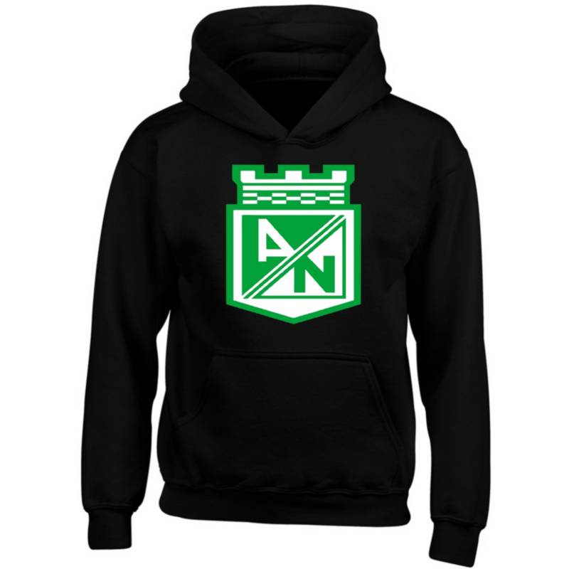 Hoodie Capota Negro Atletico Nacional Futbol Col Buzo Saco