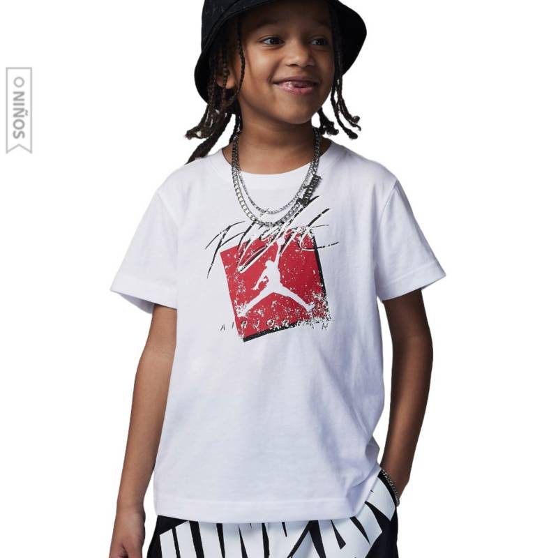 Camiseta Jordan Faded Flight Niños-Blanco NIKE