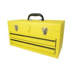 SURTEK - Caja portaherramientas metálica amarilla con 2 gavetas 18" x 9" x 11"