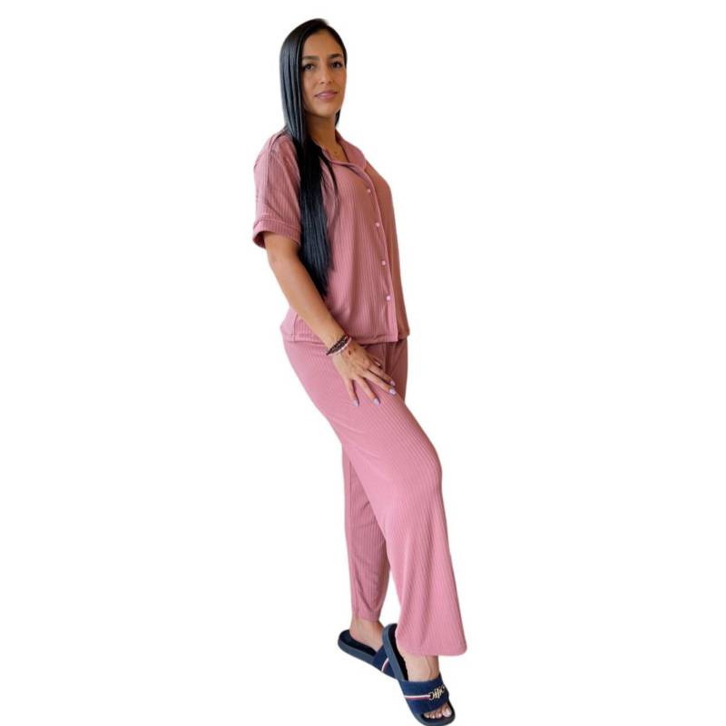 PIJAMA MUJER CAMISA Y PANTALÓN UNICOLOR