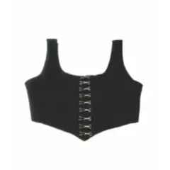 GENERICO - Crop top corset con grapas por delante varillas laterales