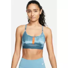 NIKE - Top Mujer Nike Dry-Fit Indy Dye All Over Print Bra - Azul
