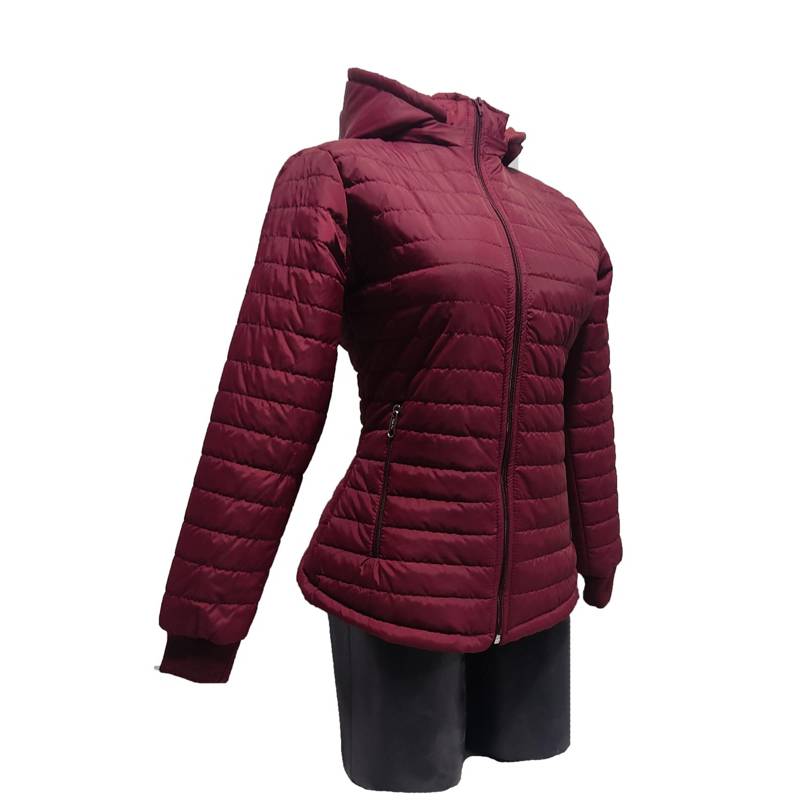 Chaqueta vinotinto mujer impermeable invierno capota térmica GENERICO