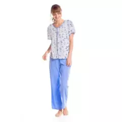 ROMANELLA - Conjunto Pijama de pantalón Hanna  abierta con botones Romanella
