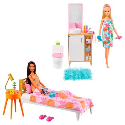 Barbie Set De Cuartos Con Muñeca Gtd87