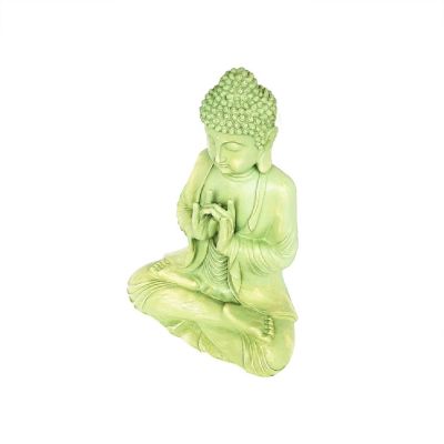 Buda Mudra Karana. Poliresina. 43Cm. Plini Verde