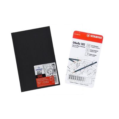 Set Cuaderno Sketch One Art + Caja De Lápices X 12 Stabilo