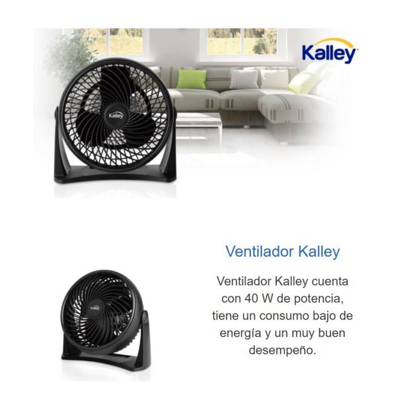KALLEY - Ventilador de mesa o pared kalley 8¿ k-vm8n02 negr