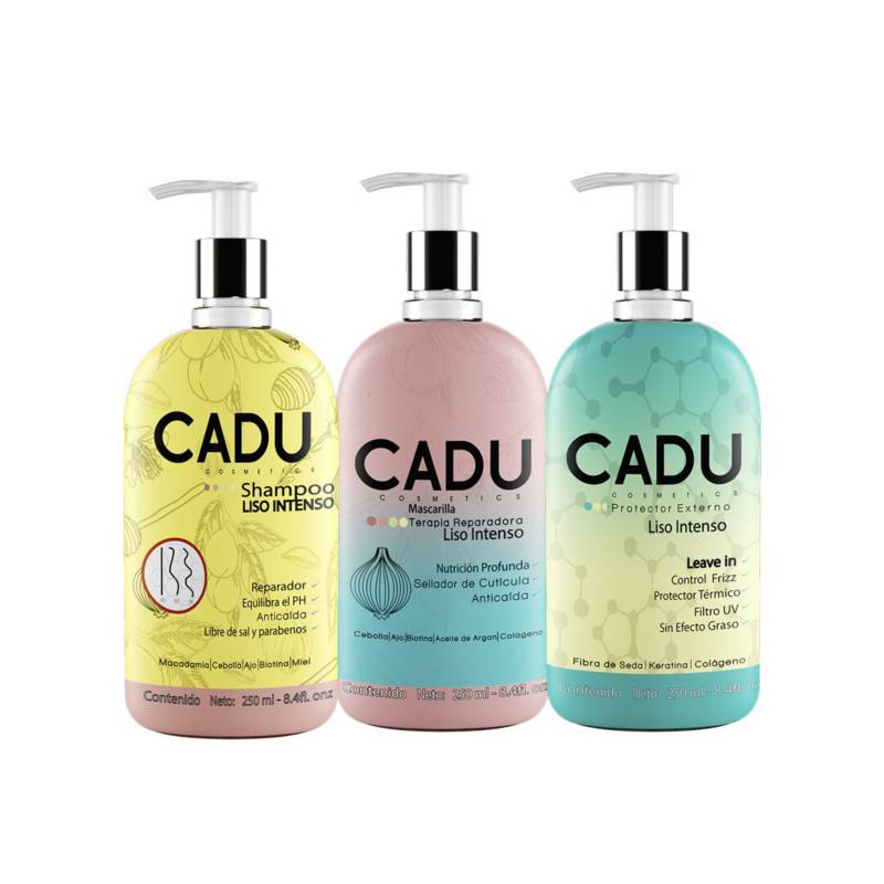 CADU COSMETICS - Kit Cabello Liso Cadu Shampoo Tratamientoprotector
