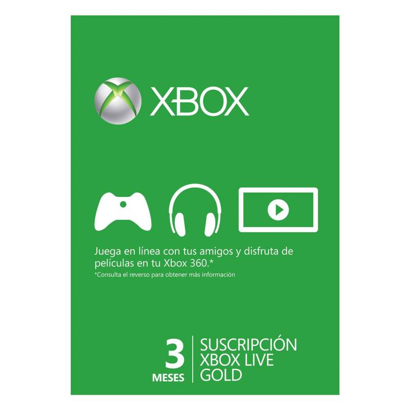 Xbox - Tarjeta Live 3 Meses Gold 
